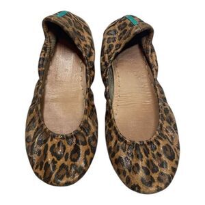Tieks By Gravrieli Brown  Black Leopard Print‎ Ballet Flats Size 8